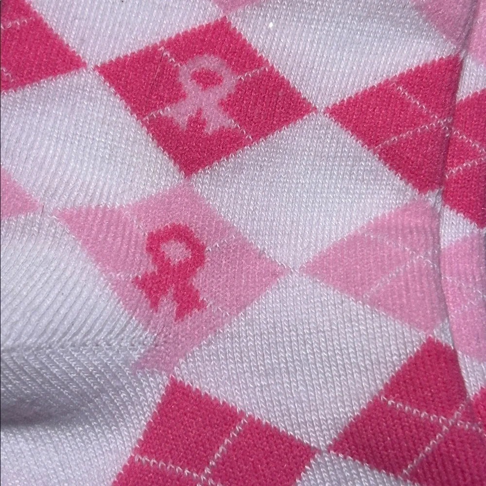 Breast Cancer Awareness Buffalo David Bitton Pink Argyle Crew Socks
